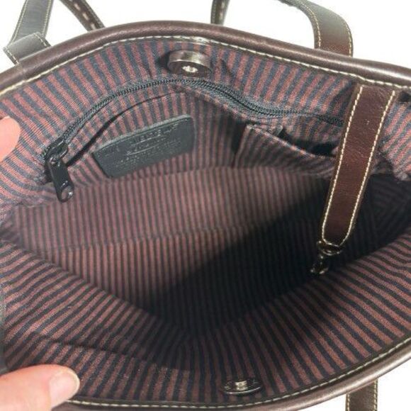 New Brighton Brown Mixed Leather Hobo Shoulder Bag Tote Purse MRP $270 - Picture 7 of 16